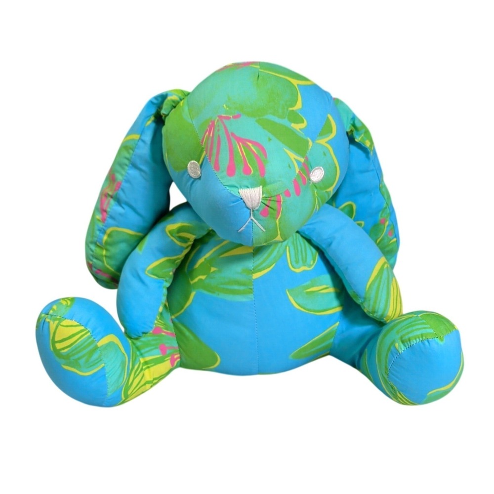 Lilly Pulitzer Zanzibar Blue Bunny Rabbit Plush Stuffed Animal